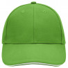 Casquette sandwich 6 panneaux coton brossé lourd personnalisée en broderie vert citron blanc