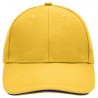 Casquette sandwich 6 panneaux coton brossé lourd personnalisée en broderie jaune d'or marine