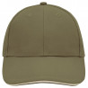 Casquette sandwich 6 panneaux coton brossé lourd personnalisée en broderie olive beige
