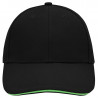 Casquette sandwich 6 panneaux coton brossé lourd personnalisée en broderie noir vert citron