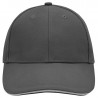Casquette sandwich 6 panneaux coton brossé lourd personnalisée en broderie graphite gris clair face