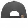 Casquette sandwich 6 panneaux coton brossé lourd personnalisée en broderie graphite gris clair dos