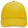 Casquette sandwich 6 panneaux coton brossé lourd personnalisée en broderie jaune soleil blanc