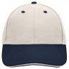 Casquette sandwich 6 panneaux coton brossé lourd personnalisée en broderie beige marine beige