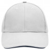 Casquette sandwich 6 panneaux coton brossé lourd personnalisée en broderie blanc marine