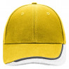 Casquette sandwich coton brossé lourd personnalisée en broderie jaune soleil blanc gris clair