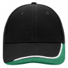 Casquette sandwich coton brossé lourd personnalisée en broderie noir blanc vert foncé