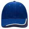 Casquette sandwich coton brossé lourd personnalisée en broderie bleu roi blanc marine