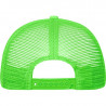 Casquette trucker 5 panneaux personnalisée en broderie noir néon vert dos