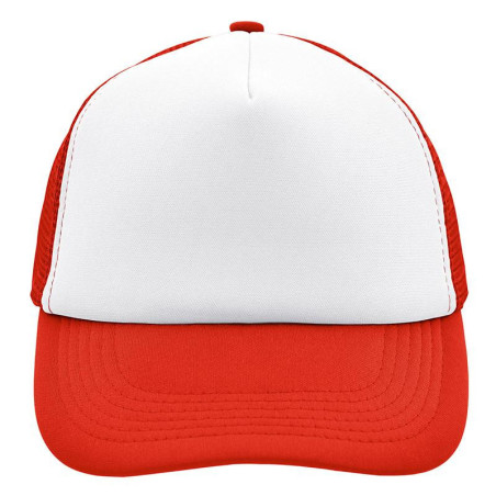 Casquette trucker 5 panneaux personnalisée en broderie blanc grenadine