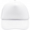 Casquette trucker 5 panneaux personnalisée en broderie blanc