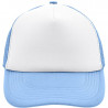 Casquette trucker 5 panneaux personnalisée en broderie blanc bleu clair