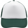 Casquette trucker 5 panneaux personnalisée en broderie blanc vert foncé