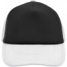 Casquette trucker 5 panneaux personnalisée en broderie blanc noir