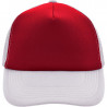 Casquette trucker 5 panneaux personnalisée en broderie rouge blanc