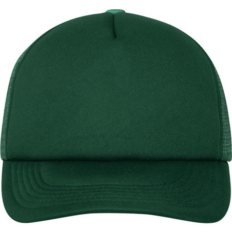 Casquette trucker 5 panneaux personnalisée en broderie vert foncé