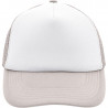 Casquette trucker 5 panneaux personnalisée en broderie blanc gris clair