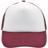 Casquette trucker 5 panneaux personnalisée en broderie blanc bourgogne