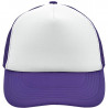 Casquette trucker 5 panneaux personnalisée en broderie blanc lilas