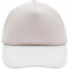 Casquette trucker 5 panneaux personnalisée en broderie gris clair blanc