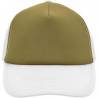 Casquette trucker 5 panneaux personnalisée en broderie olive blanc