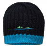 Bonnet sport d'Hiver personnalisé en broderie noir aqua face