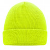 Bonnet tricot personnalisé en broderie jaune vif