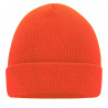 Bonnet tricot personnalisé en broderie orange vif