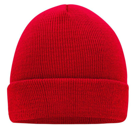 Bonnet tricot personnalisé en broderie rouge