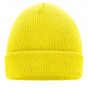 Bonnet tricot personnalisé en broderie jaune