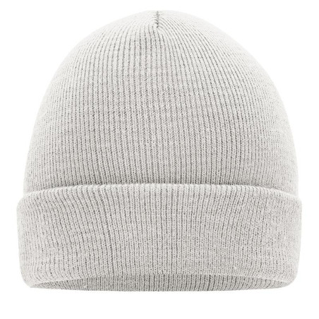 Bonnet tricot personnalisé en broderie blanc cassé