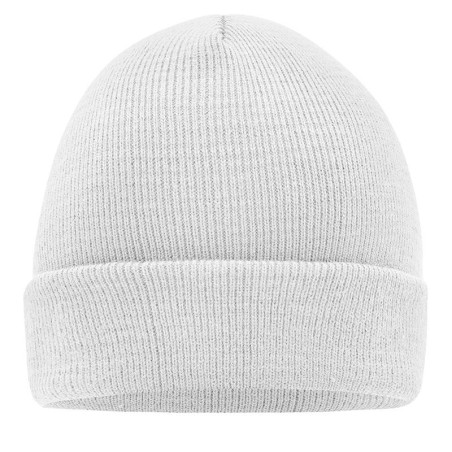 Bonnet tricot personnalisé en broderie blanc