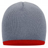 Bonnet avec bord contrasté personnalisé en broderie gris clair bourgogne