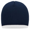 Bonnet avec bord contrasté personnalisé en broderie marine blanc