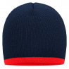 Bonnet avec bord contrasté personnalisé en broderie marine rouge