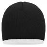 Bonnet avec bord contrasté personnalisé en broderie noir blanc