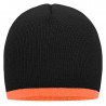 Bonnet avec bord contrasté personnalisé en broderie noir orange