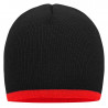 Bonnet avec bord contrasté personnalisé en broderie noir rouge