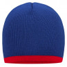Bonnet avec bord contrasté personnalisé en broderie bleu roi rouge