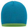 Bonnet avec bord contrasté personnalisé en broderie turquoise vert citron