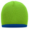 Bonnet avec bord contrasté personnalisé en broderie vert citron bleu roi