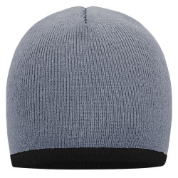 Bonnet avec bord contrasté personnalisé en broderie gris clair noir