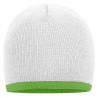 Bonnet avec bord contrasté personnalisé en broderie blanc vert citron