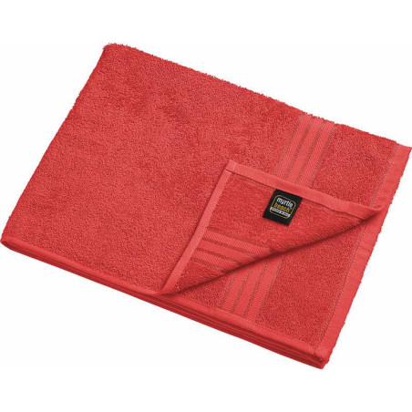 Serviette de toilette personnalisée en broderie rouge