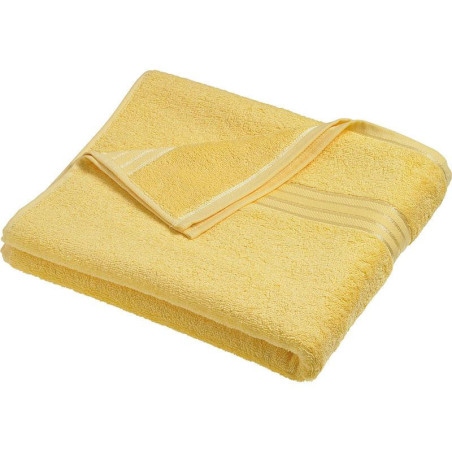 Serviette de bain personnalisée en broderie jaune clair