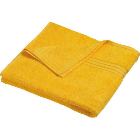 Serviette de bain personnalisée en broderie jaune d'or