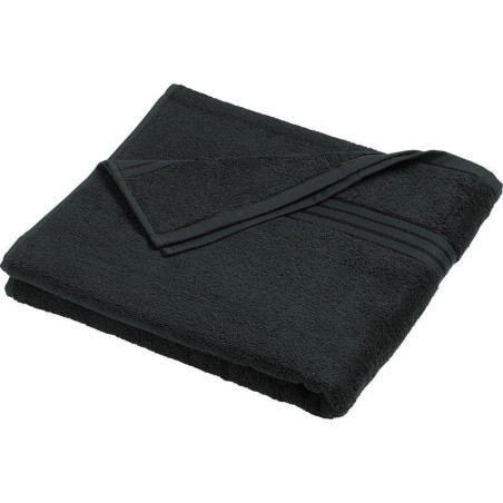 Serviette de bain personnalisée en broderie noir