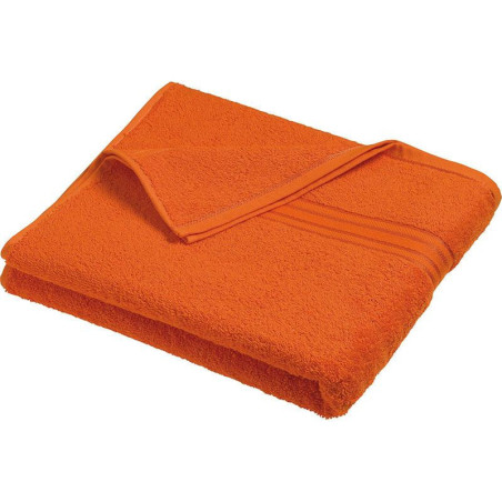 Serviette de bain personnalisée en broderie orange
