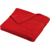 Serviette de bain personnalisée en broderie rouge