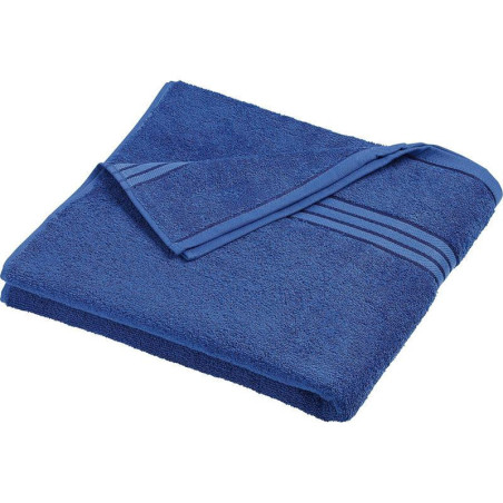 Serviette de bain personnalisée en broderie bleu roi